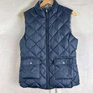 GANT Quilted‎ Down Puffer Reversible Vest Women's Medium Navy Equestrian Fall